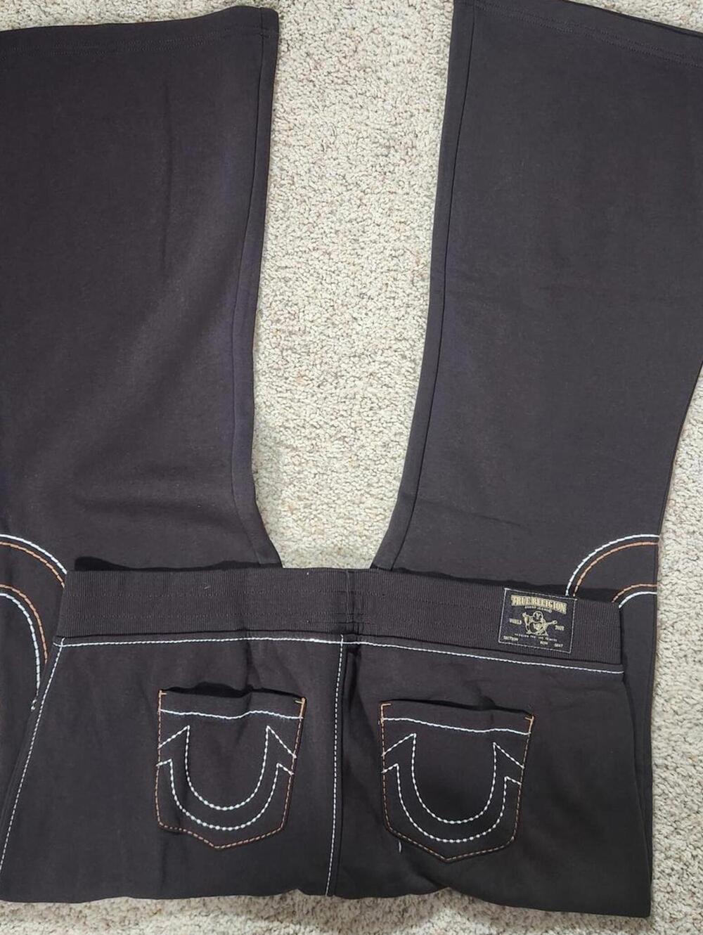 NEW True Religion Pull-On Flare Jeans Black Anniversary 2XL